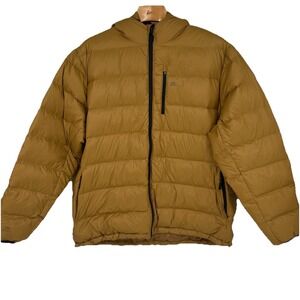 Ascend Mens Down Puffer Jacket 2XL Golden Yellow Sustainable Re-Down Lightweight